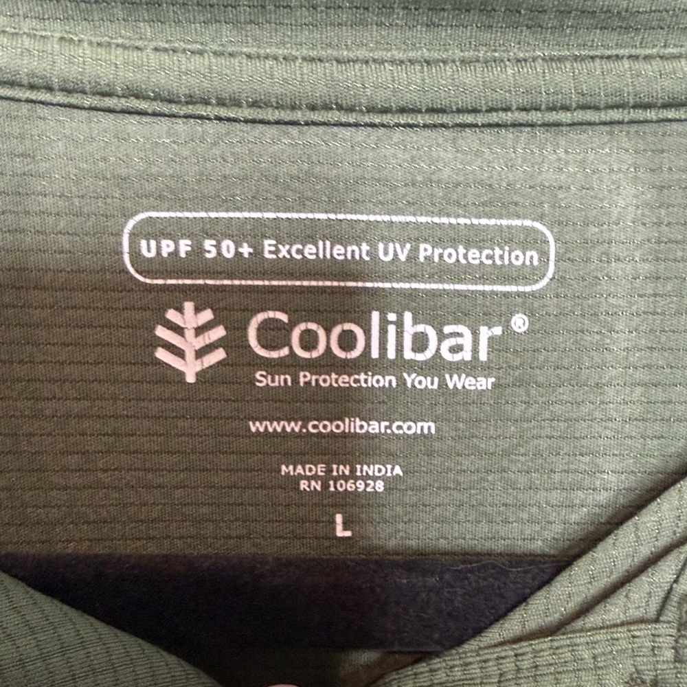Coolibar Men’s Long Sleeve Polo Shirt UPF 50+ Size Large - Picture 3 of 4